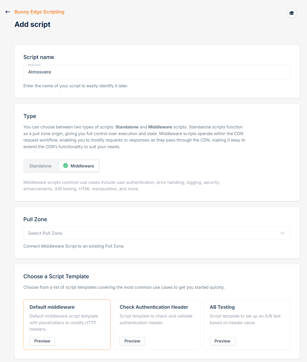 Add script form