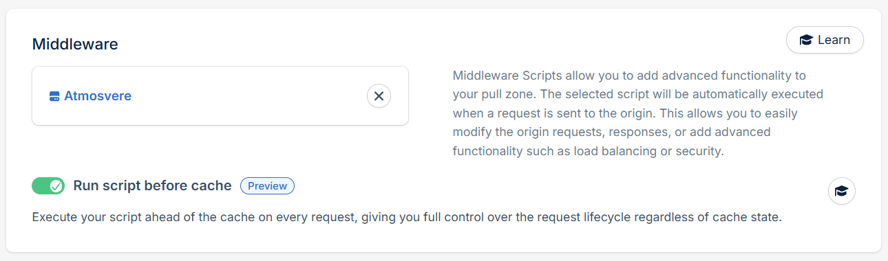 Run script before cache